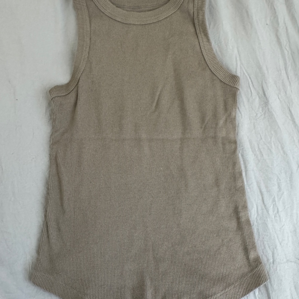 SO Olive Ribbed Sleeveless Top